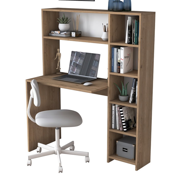 Hanah Home HA104 - 2025 Escritorio de estudio con estantería Roble Hanah Home HA104 - 2025 Escritorio de estudio con estantería Roble